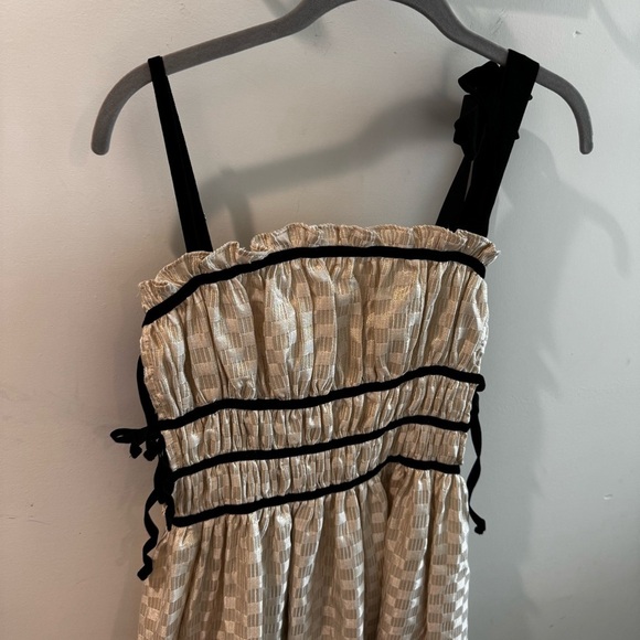 NWT Sofie the Label Claire Dress‎ Gold Jacquard Velvet Straps Size Small - Picture 11 of 15
